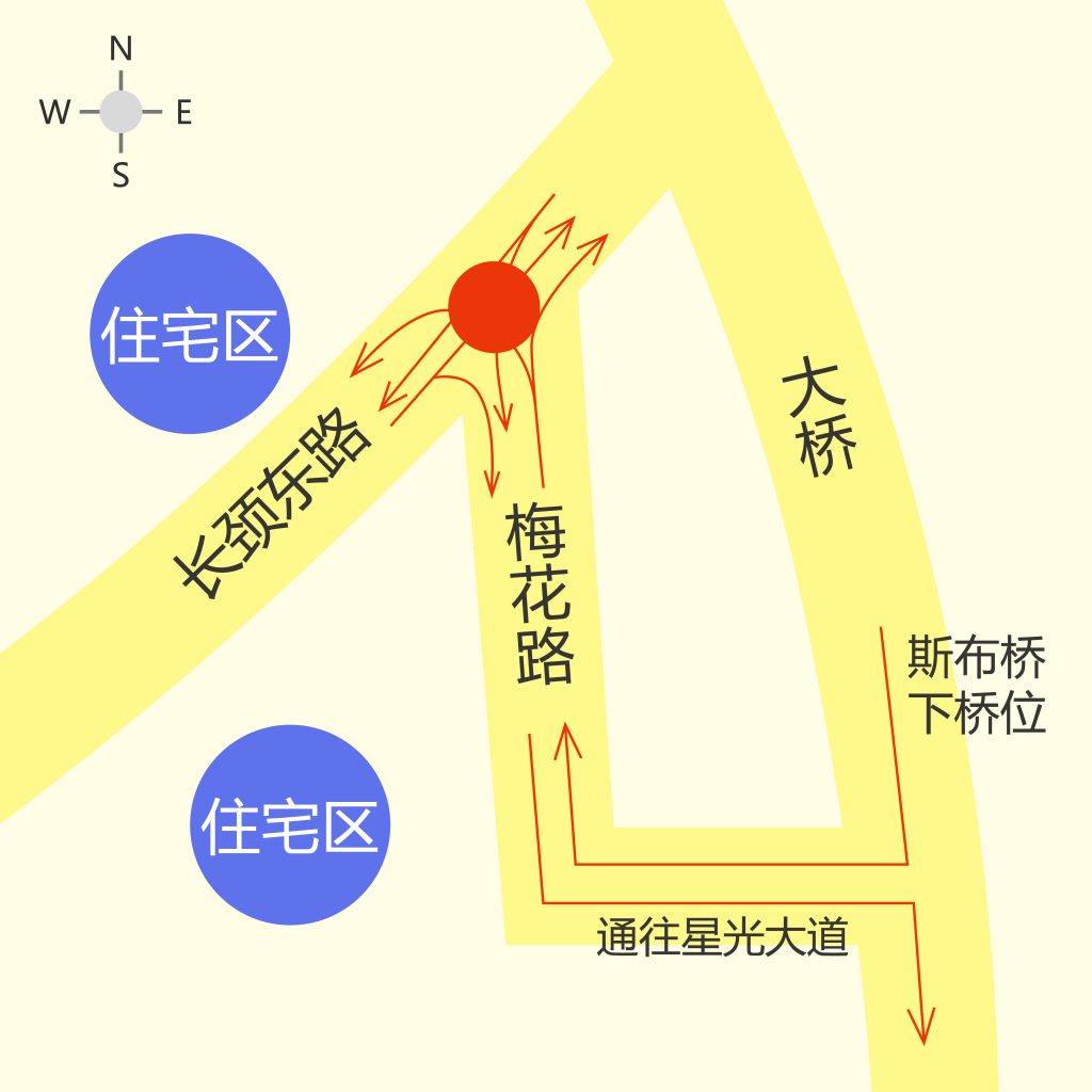 图1 长颈路-梅花路交叉口地理位置图