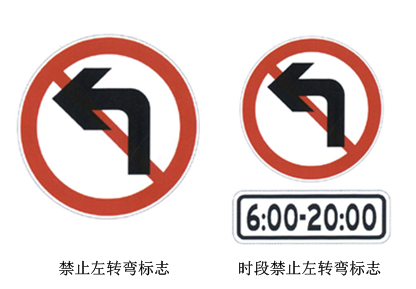 图3 禁止向左转弯标志