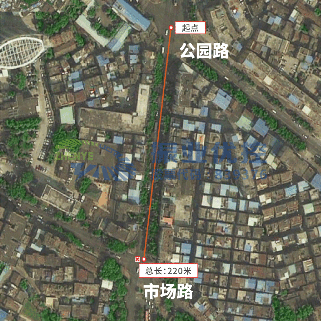 图2 公园路口和市场路口卫星图