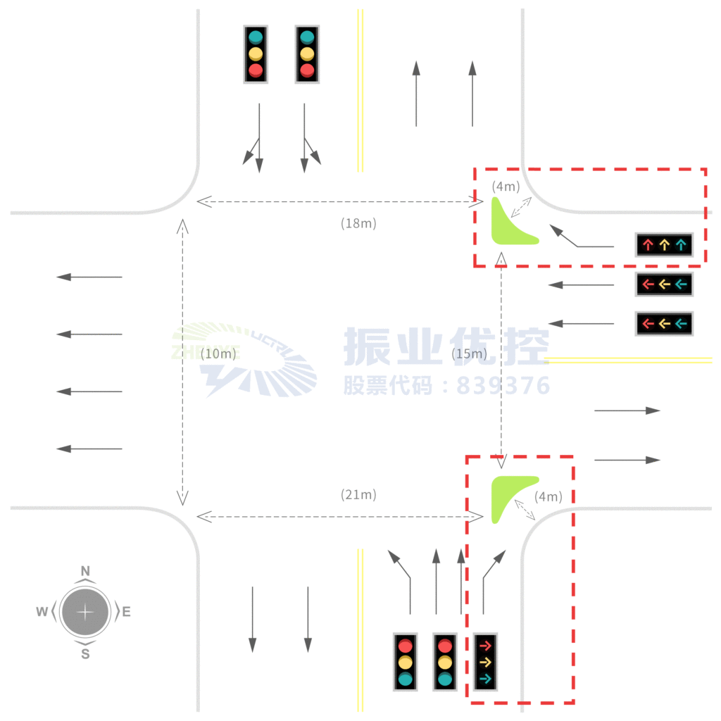 图1 AB路口渠化示意图