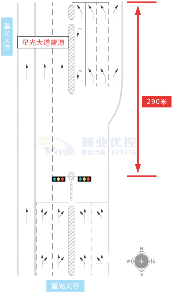 图9 星光大桥下桥口增加灯控方案示意图