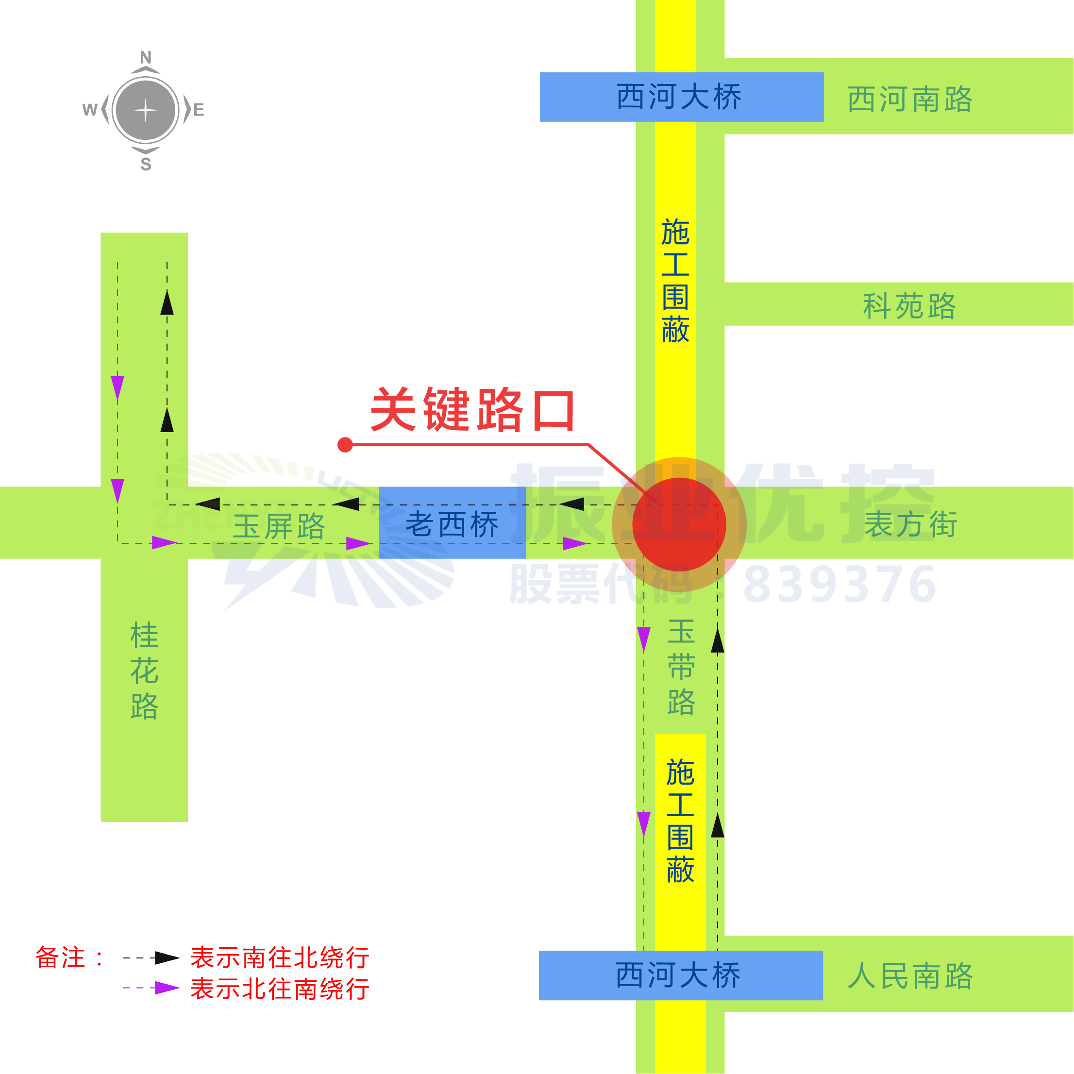 图1 路网分布及车辆绕行图