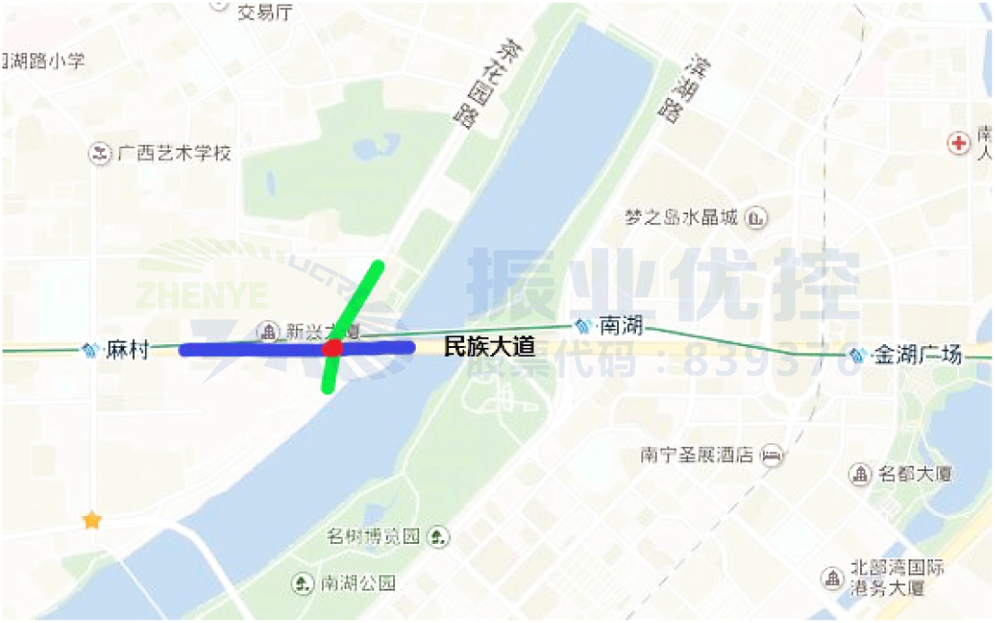 图1 民族大道-茶花园路口位置示意图