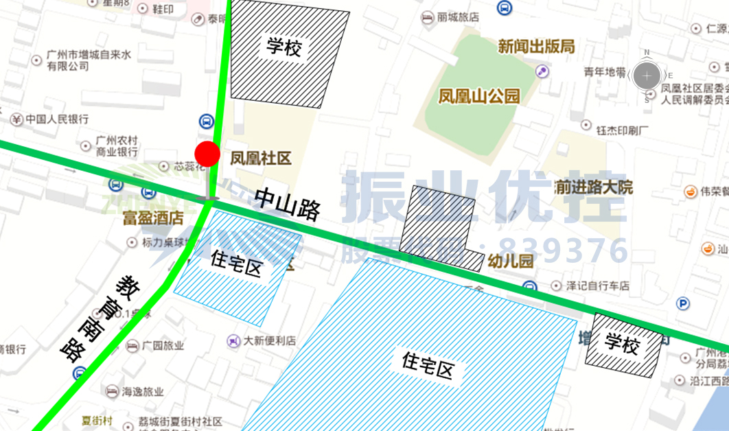 图1 教育南路-中山路路口周边示意图