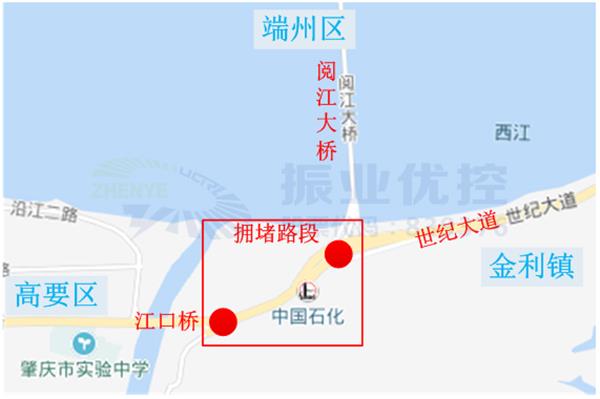 图1 江口桥-世纪大道路口位置图