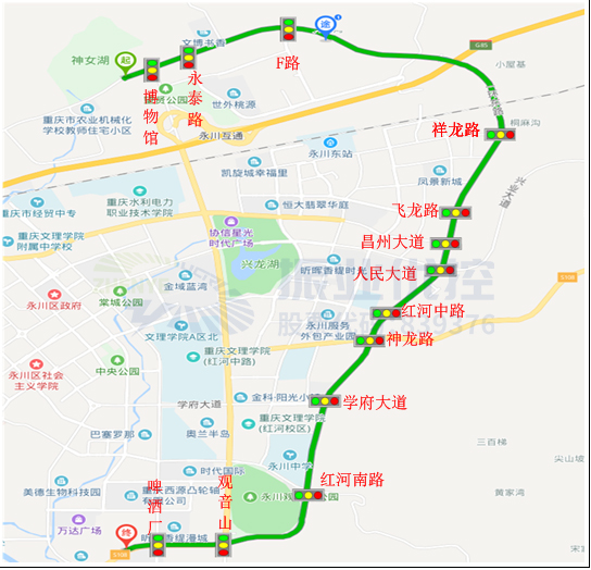 图1 协调路段13个路口分布图