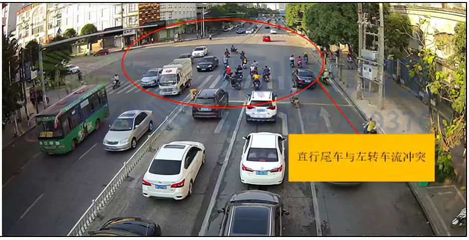 图6 直行尾车与左转车流冲突