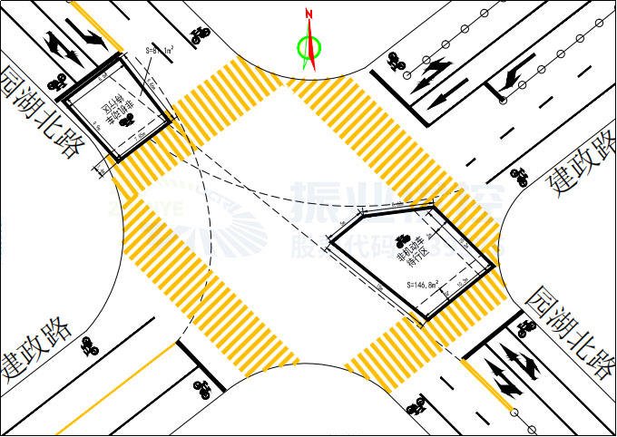 图7 园湖北路-建政路路口示意图（优化后）