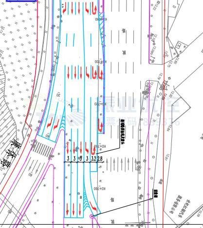 图4 车陂路-车陂北路口南进口车道分布图（优化后）