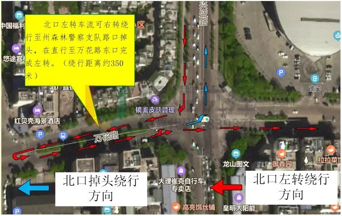 图7 禁左绕行路线