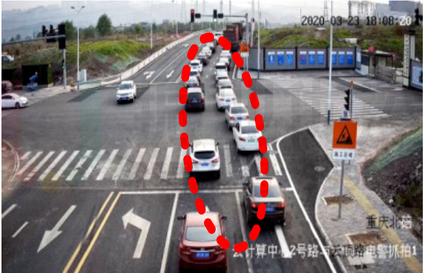 图3 晚高峰便道绕行交通情况(优化前)
