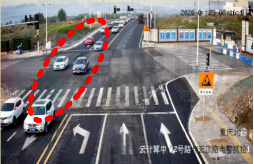 图2 早高峰便道绕行交通情况(优化前)