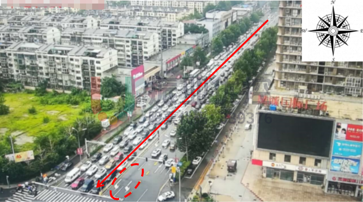 图5 北新道-友谊路（路口1）北进口左转拥堵现象