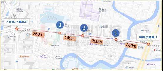 图7 黎明路信号灯路段分布图