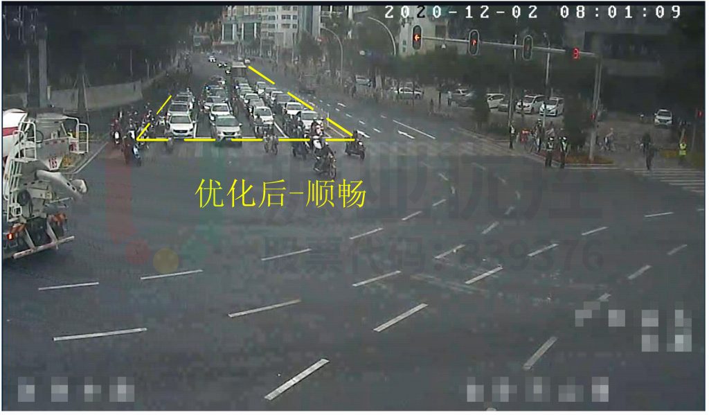 图12 北进口运行情况截面图(优化后)