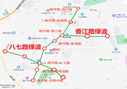 图6 香江路、八七路绿波分布图