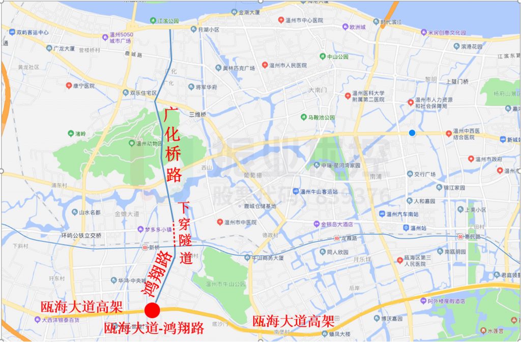 图1 瓯海大道-鸿翔路口示意图