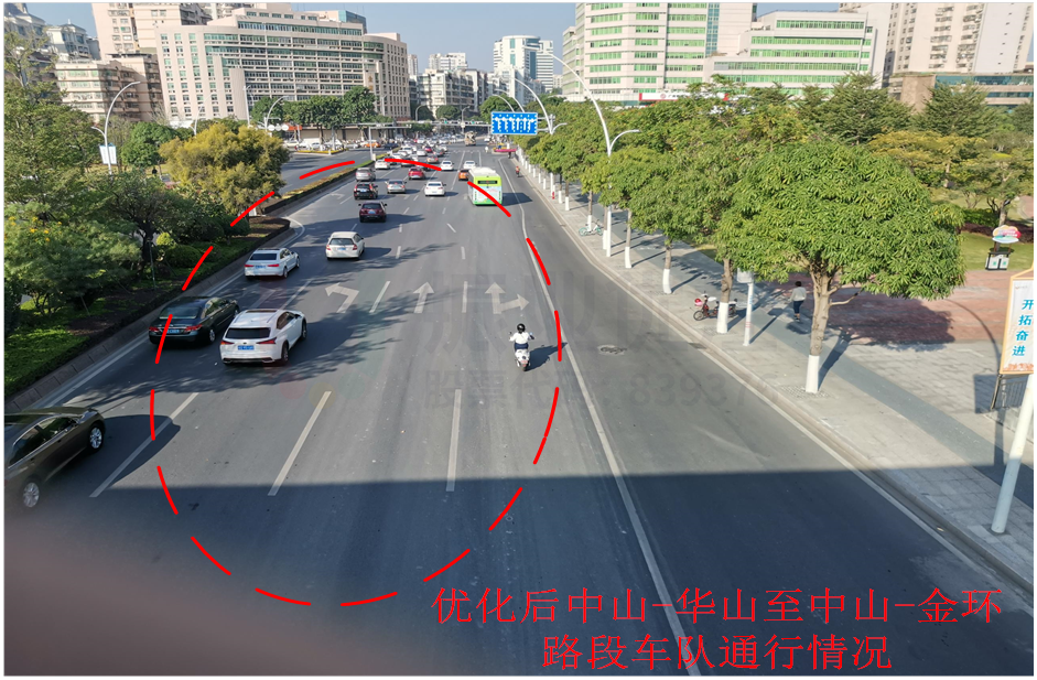 图9 中山路早高峰路段排队情况（优化后）