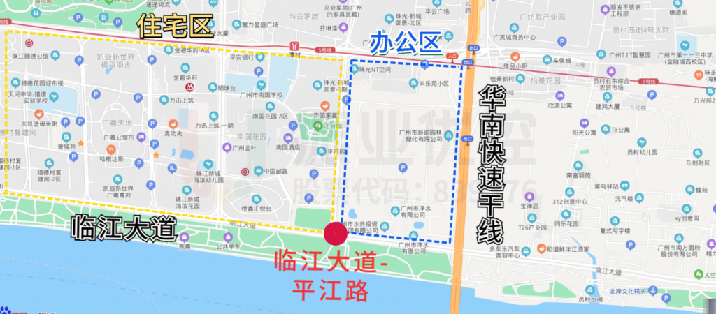 图1 临江大道平江路地理位置