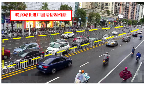 图12 长江-天山路口南北进口拥堵情况得到缓解（优化后）