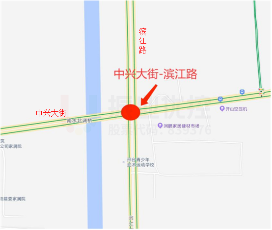 图1 中兴大街-滨江路路口点位示意图