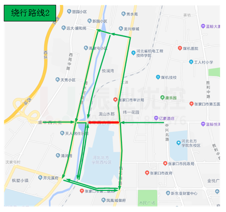 图7 盛华大街（滨河路-钻石路）绕行路线示意图