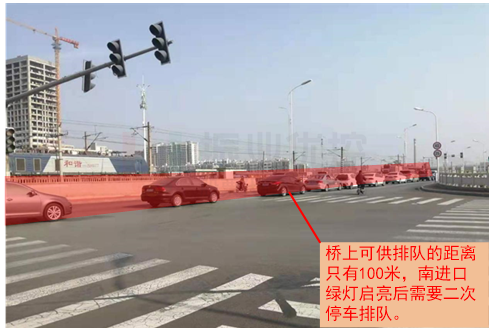 图5 南进口排队情况(优化前)