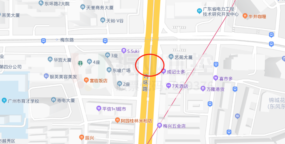 图4 东风东路-梅东路交叉口位置图