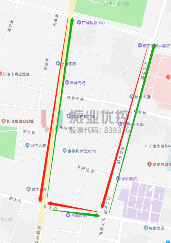 图9 交通保障路线图