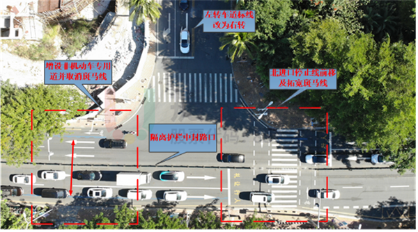 图8 交通组织改造后路口高空图