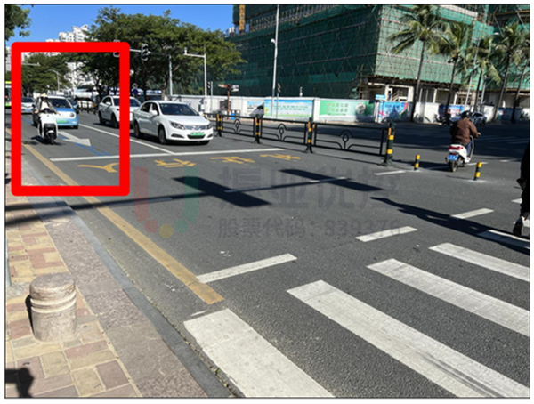 图10 非机动车在专用道上行驶(优化后)