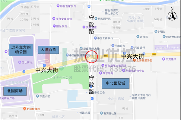 图 1 中兴大街-守敬路路口示意图