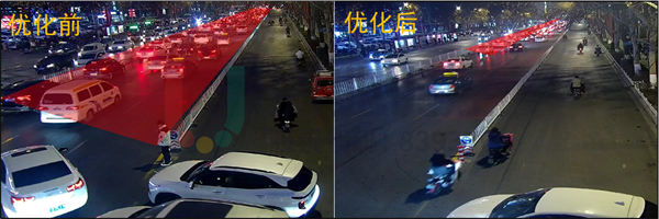 图 7 中兴大街-守敬路西进口排队长度优化前后对比