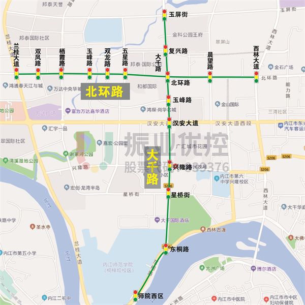 图 1 大千路、北环路位置示意图