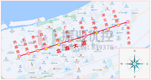 图1 北海大道(西藏路-南珠大道)地理位置图