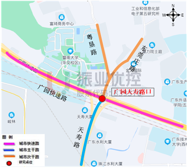 图1 广园路-天寿路交叉口地理位置图