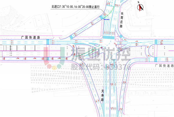 图2 广园路-天寿路交叉口交通组织