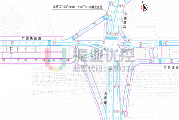 图2 广园路-天寿路交叉口交通组织