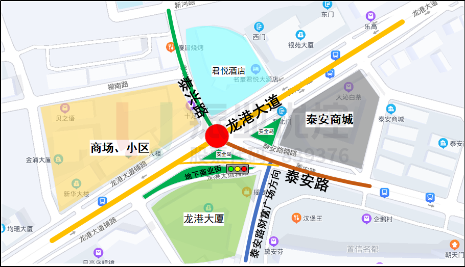 图1 龙港大道-泰兴路路口点位图