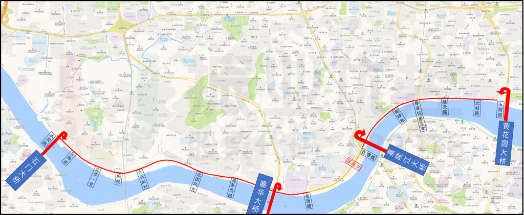 图3 车流通过桥梁汇入示意图