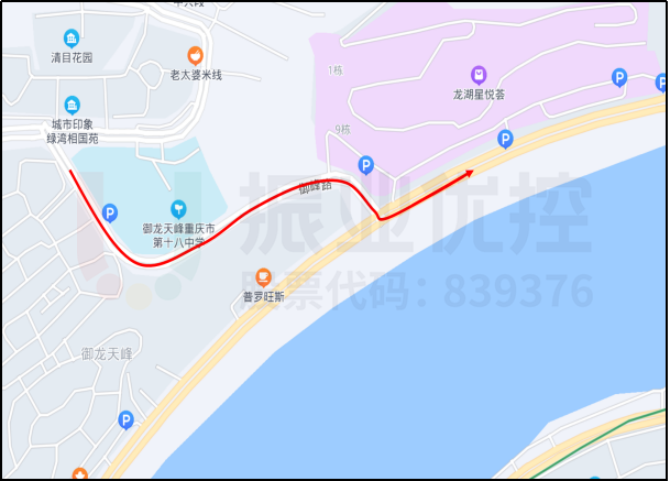 图2 北滨一路-御峰路支路车流汇入情况