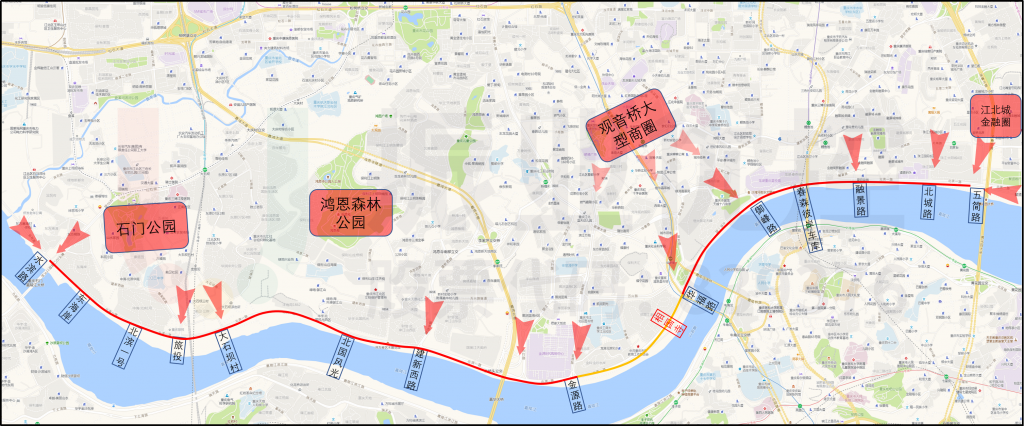 图1 北滨一路协调路段点位图